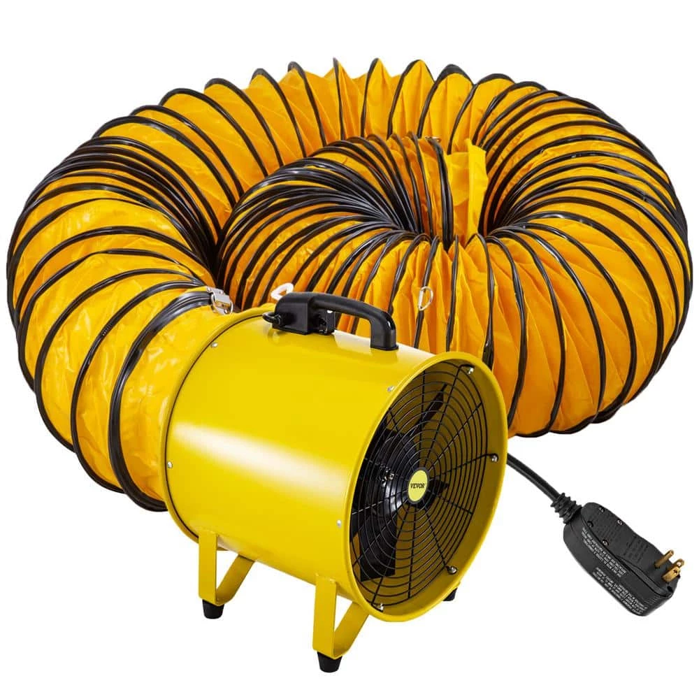 VEVOR Pivoting Utility Blower Fan 16 in. 1100 Watt 2160 3178 CFM High Velocity Ventilator with 32.8 ft. Duct Hose for Jobsite 1 VEVOR Pivoting Utility Blower Fan 16 in. 1100 Watt 2160 3178 CFM High Velocity Ventilator with 32.8 ft. Duct Hose for Jobsite