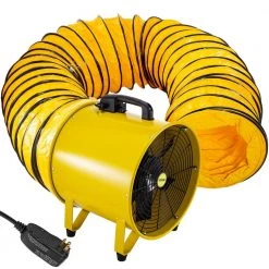VEVOR Pivoting Utility Blower Fan 16 in. 1100 Watt High Velocity Ventilator with 16 ft. Duct Hose for Jobsite Fume Exhausting