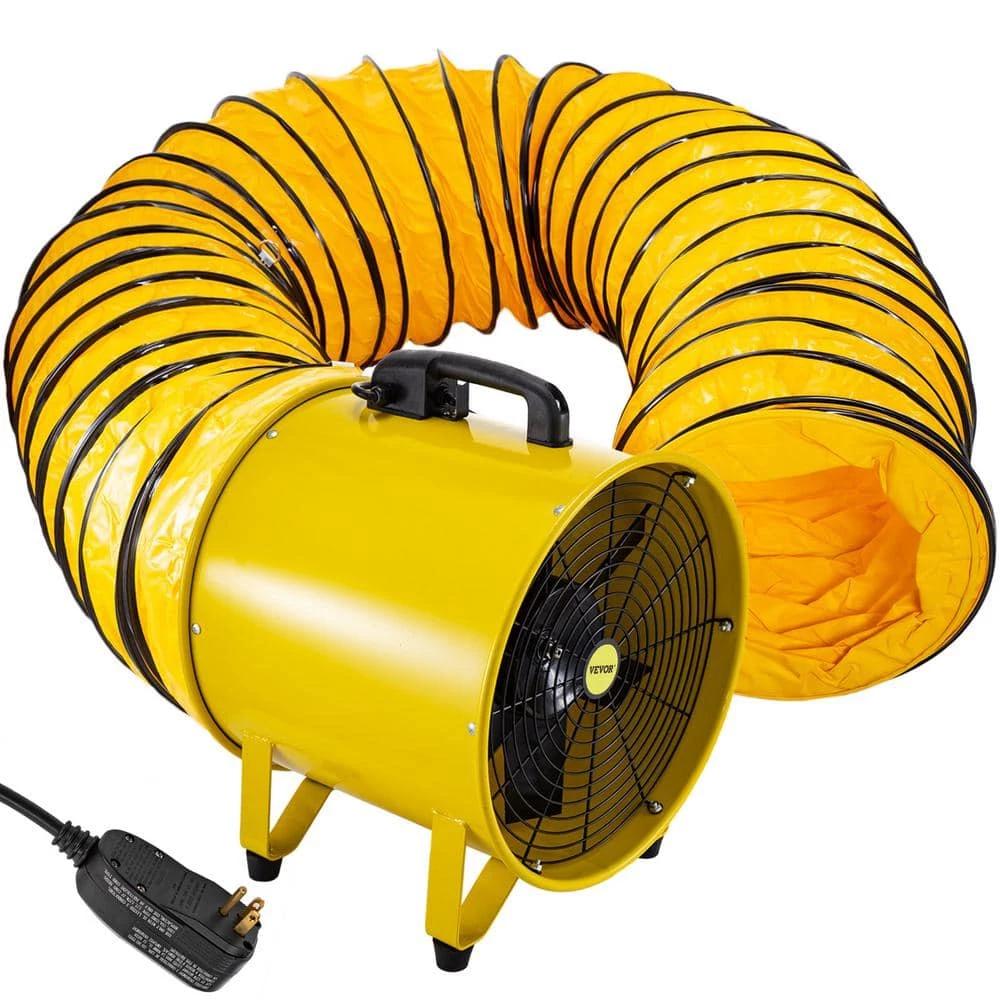 VEVOR Pivoting Utility Blower Fan 16 in. 1100 Watt High Velocity Ventilator with 16 ft. Duct Hose for Jobsite Fume Exhausting 1 VEVOR Pivoting Utility Blower Fan 16 in. 1100 Watt High Velocity Ventilator with 16 ft. Duct Hose for Jobsite Fume Exhausting