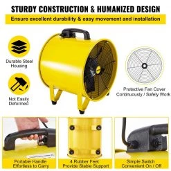 VEVOR Pivoting Utility Blower Fan 16 in. 1100 Watt High Velocity Ventilator with 16 ft. Duct Hose for Jobsite Fume Exhausting 13 VEVOR Pivoting Utility Blower Fan 16 in. 1100 Watt High Velocity Ventilator with 16 ft. Duct Hose for Jobsite Fume Exhausting -Fans Shop yellow vevor blower fans gygfjst16csscd5m1v1 fa 1000