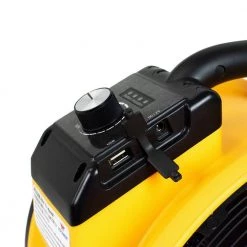 XPOWER 11 in. Variable Speed Cordless Rechargeable Drum Fan with Charging Cable and USB Outlet -Fans Shop yellow xpower industrial fans fc 125b 4f 1000